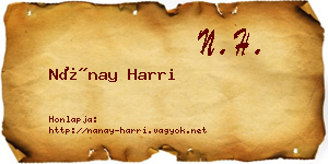 Nánay Harri névjegykártya