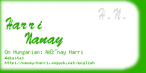 harri nanay business card